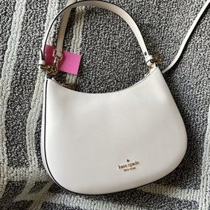 Kate Spade Staci Saffiano Leather Shoulder Bag Parchment